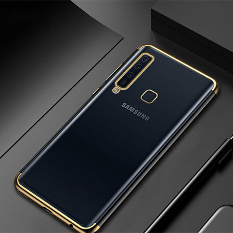 Custodia Silicone Trasparente Ultra Sottile Cover Morbida H02 per Samsung Galaxy A9s Oro