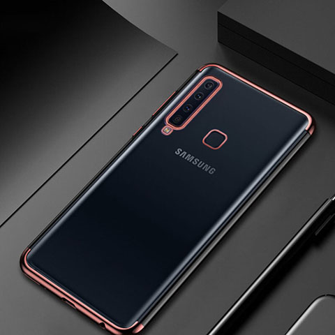 Custodia Silicone Trasparente Ultra Sottile Cover Morbida H02 per Samsung Galaxy A9s Oro Rosa