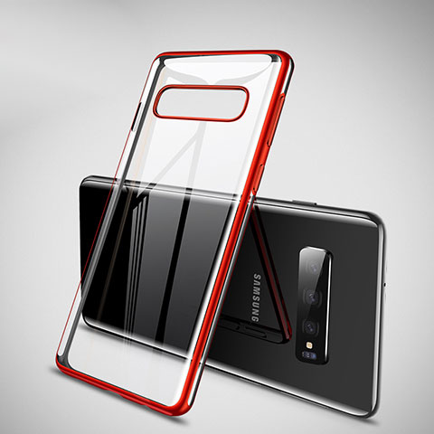 Custodia Silicone Trasparente Ultra Sottile Cover Morbida H02 per Samsung Galaxy S10 5G Rosso