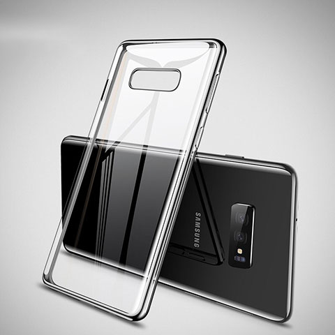 Custodia Silicone Trasparente Ultra Sottile Cover Morbida H02 per Samsung Galaxy S10e Argento
