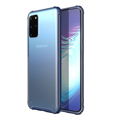 Custodia Silicone Trasparente Ultra Sottile Cover Morbida H02 per Samsung Galaxy S20 Plus Blu