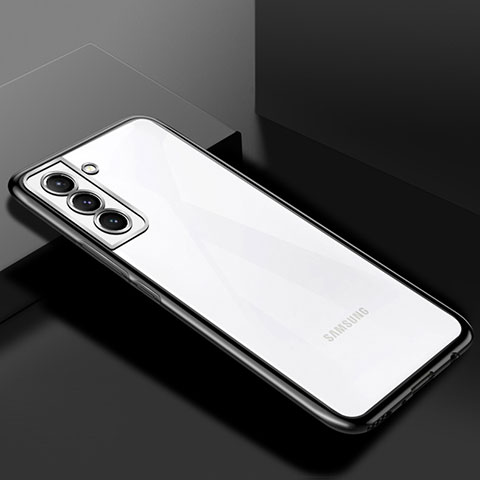 Custodia Silicone Trasparente Ultra Sottile Cover Morbida H02 per Samsung Galaxy S21 5G Nero