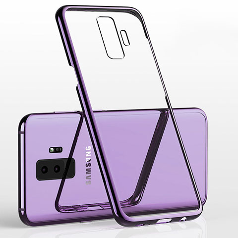 Custodia Silicone Trasparente Ultra Sottile Cover Morbida H02 per Samsung Galaxy S9 Plus Viola
