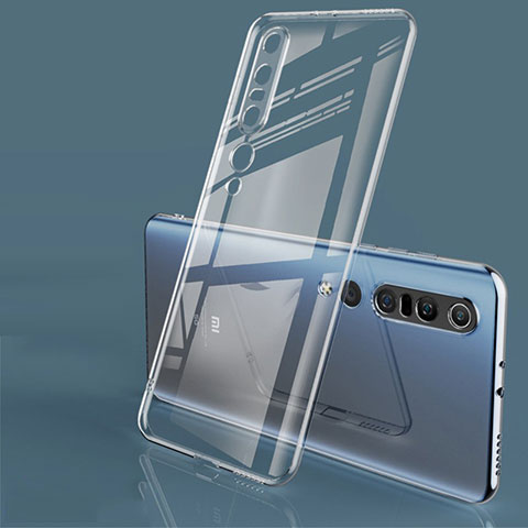 Custodia Silicone Trasparente Ultra Sottile Cover Morbida H02 per Xiaomi Mi 10 Pro Chiaro