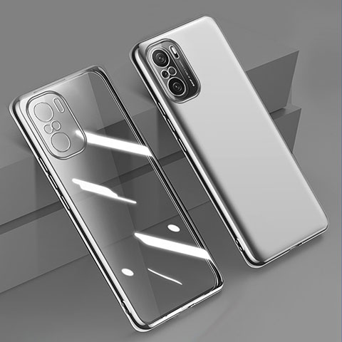 Custodia Silicone Trasparente Ultra Sottile Cover Morbida H02 per Xiaomi Mi 11i 5G Argento