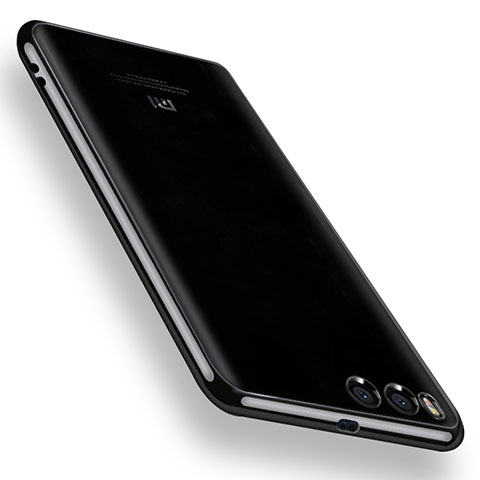 Custodia Silicone Trasparente Ultra Sottile Cover Morbida H02 per Xiaomi Mi 6 Nero