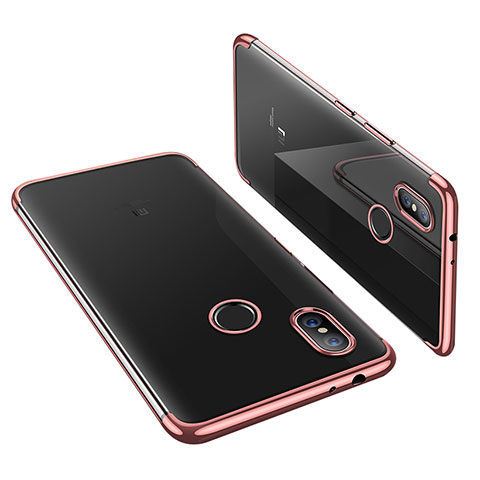 Custodia Silicone Trasparente Ultra Sottile Cover Morbida H02 per Xiaomi Mi 6X Oro Rosa
