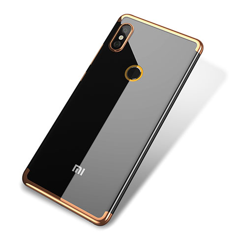 Custodia Silicone Trasparente Ultra Sottile Cover Morbida H02 per Xiaomi Mi 8 Oro