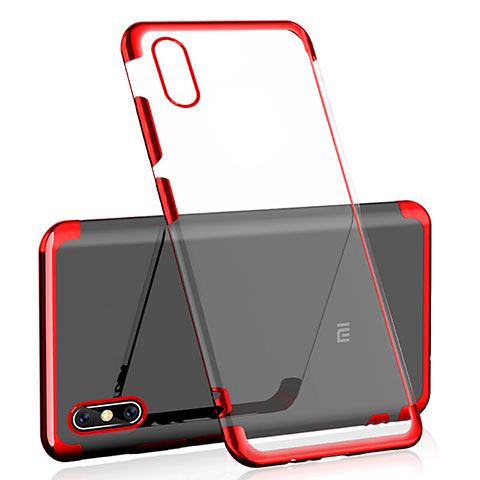 Custodia Silicone Trasparente Ultra Sottile Cover Morbida H02 per Xiaomi Mi 8 Screen Fingerprint Edition Rosso