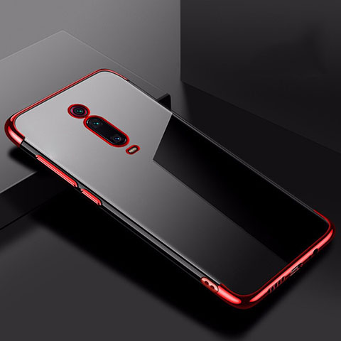 Custodia Silicone Trasparente Ultra Sottile Cover Morbida H02 per Xiaomi Mi 9T Rosso