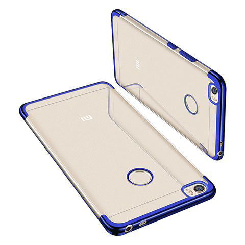 Custodia Silicone Trasparente Ultra Sottile Cover Morbida H02 per Xiaomi Mi Max Blu