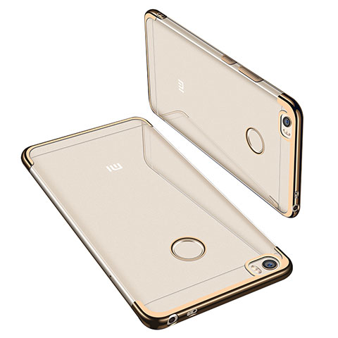 Custodia Silicone Trasparente Ultra Sottile Cover Morbida H02 per Xiaomi Mi Max Oro