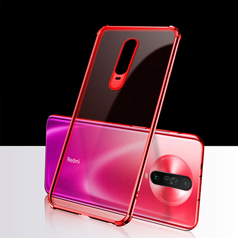 Custodia Silicone Trasparente Ultra Sottile Cover Morbida H02 per Xiaomi Redmi K30 5G Rosso