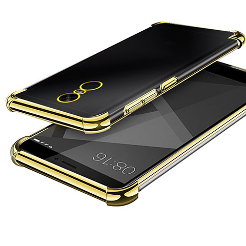 Custodia Silicone Trasparente Ultra Sottile Cover Morbida H02 per Xiaomi Redmi Note 4 Oro