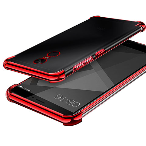 Custodia Silicone Trasparente Ultra Sottile Cover Morbida H02 per Xiaomi Redmi Note 4X High Edition Rosso
