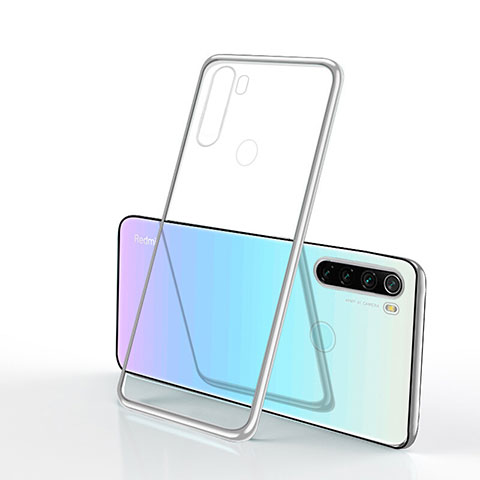 Custodia Silicone Trasparente Ultra Sottile Cover Morbida H02 per Xiaomi Redmi Note 8 (2021) Argento