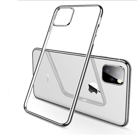 Custodia Silicone Trasparente Ultra Sottile Cover Morbida H03 per Apple iPhone 11 Pro Argento