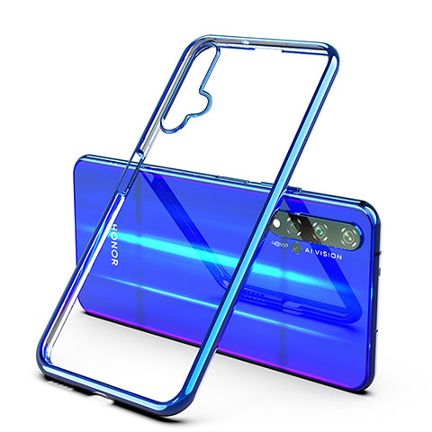 Custodia Silicone Trasparente Ultra Sottile Cover Morbida H03 per Huawei Honor 20 Blu