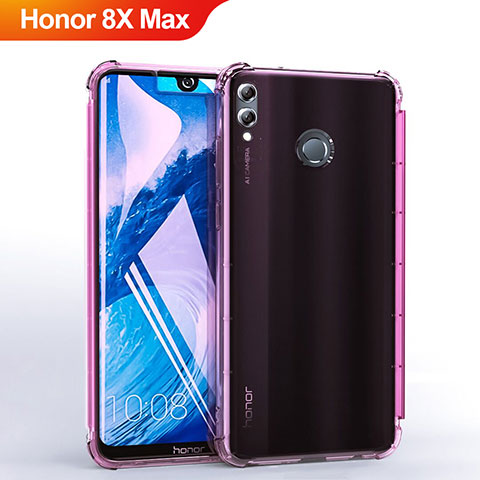 Custodia Silicone Trasparente Ultra Sottile Cover Morbida H03 per Huawei Honor 8X Max Rosa