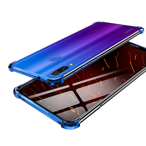 Custodia Silicone Trasparente Ultra Sottile Cover Morbida H03 per Huawei Nova 3 Blu