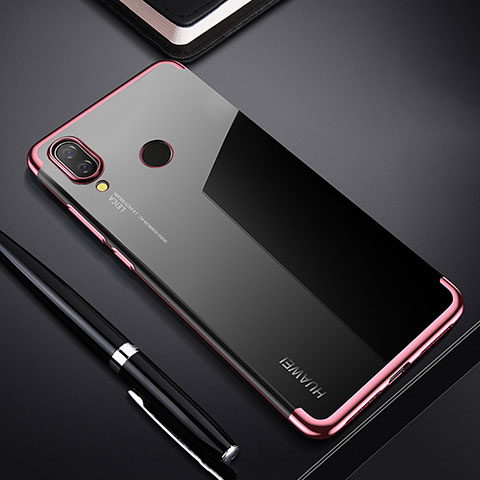Custodia Silicone Trasparente Ultra Sottile Cover Morbida H03 per Huawei P Smart+ Plus Oro Rosa