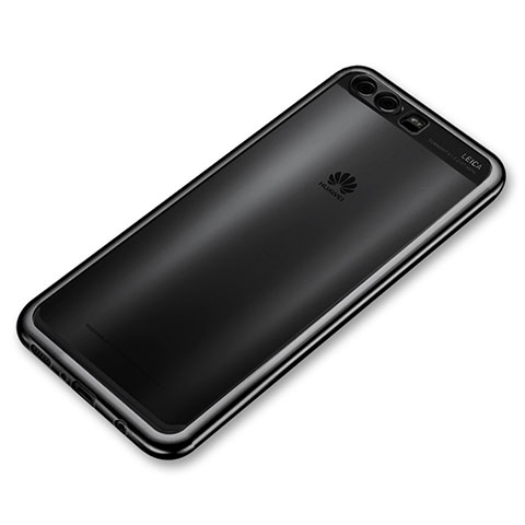 Custodia Silicone Trasparente Ultra Sottile Cover Morbida H03 per Huawei P10 Plus Nero