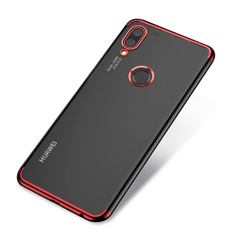 Custodia Silicone Trasparente Ultra Sottile Cover Morbida H03 per Huawei P20 Lite Rosso