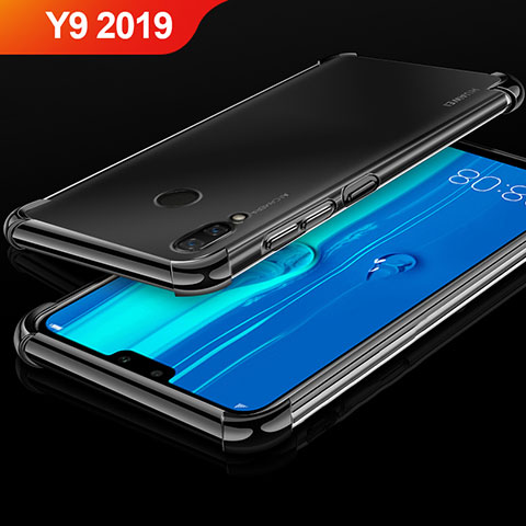 Custodia Silicone Trasparente Ultra Sottile Cover Morbida H03 per Huawei Y9 (2019) Nero