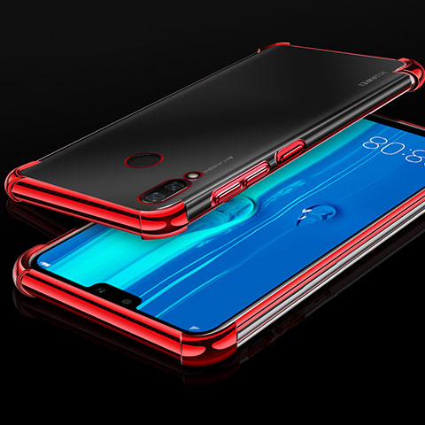 Custodia Silicone Trasparente Ultra Sottile Cover Morbida H03 per Huawei Y9 (2019) Rosso