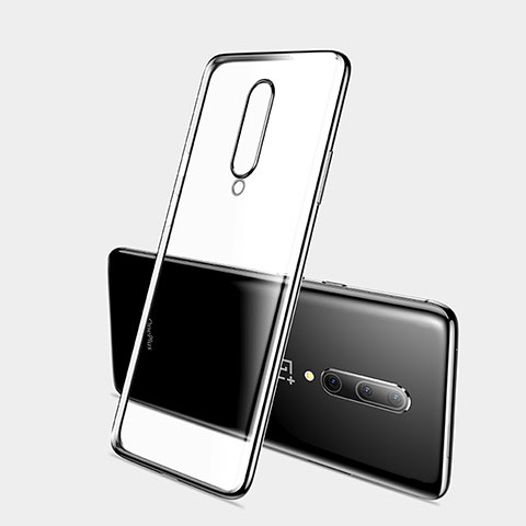 Custodia Silicone Trasparente Ultra Sottile Cover Morbida H03 per OnePlus 7 Pro Nero