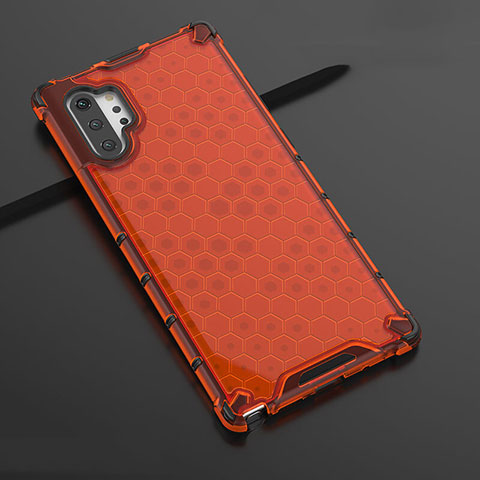 Custodia Silicone Trasparente Ultra Sottile Cover Morbida H03 per Samsung Galaxy Note 10 Plus Rosso