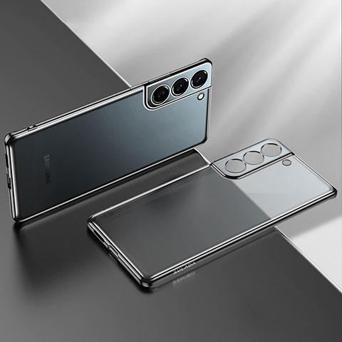 Custodia Silicone Trasparente Ultra Sottile Cover Morbida H03 per Samsung Galaxy S22 5G Nero