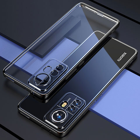 Custodia Silicone Trasparente Ultra Sottile Cover Morbida H03 per Xiaomi Mi 12 5G Nero