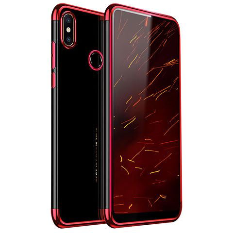 Custodia Silicone Trasparente Ultra Sottile Cover Morbida H03 per Xiaomi Mi Mix 2S Rosso
