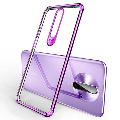 Custodia Silicone Trasparente Ultra Sottile Cover Morbida H03 per Xiaomi Redmi K30 4G Viola