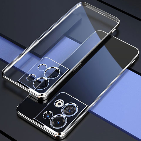 Custodia Silicone Trasparente Ultra Sottile Cover Morbida H03 per Xiaomi Redmi Note 13 5G Argento