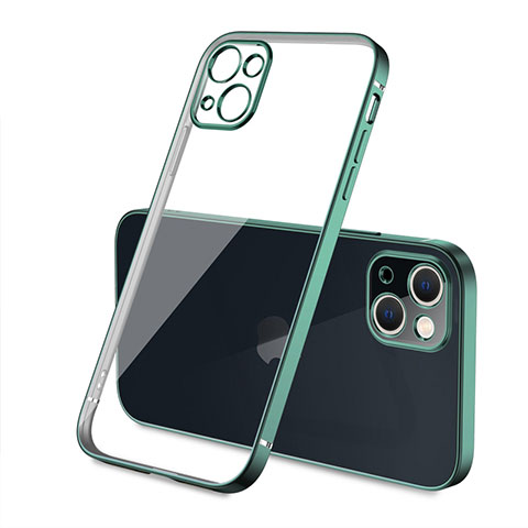 Custodia Silicone Trasparente Ultra Sottile Cover Morbida H04 per Apple iPhone 13 Mini Verde