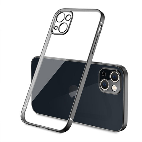 Custodia Silicone Trasparente Ultra Sottile Cover Morbida H04 per Apple iPhone 15 Plus Nero