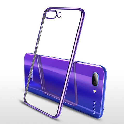 Custodia Silicone Trasparente Ultra Sottile Cover Morbida H04 per Huawei Honor 10 Viola