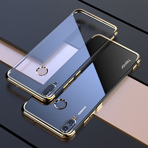 Custodia Silicone Trasparente Ultra Sottile Cover Morbida H04 per Huawei Honor V10 Lite Oro