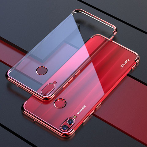 Custodia Silicone Trasparente Ultra Sottile Cover Morbida H04 per Huawei Honor View 10 Lite Rosso