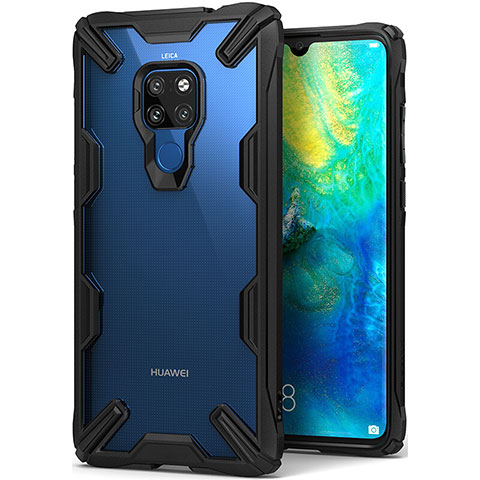 Custodia Silicone Trasparente Ultra Sottile Cover Morbida H04 per Huawei Mate 20 Nero