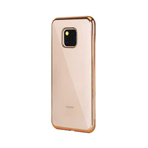 Custodia Silicone Trasparente Ultra Sottile Cover Morbida H04 per Huawei Mate 20 Pro Oro