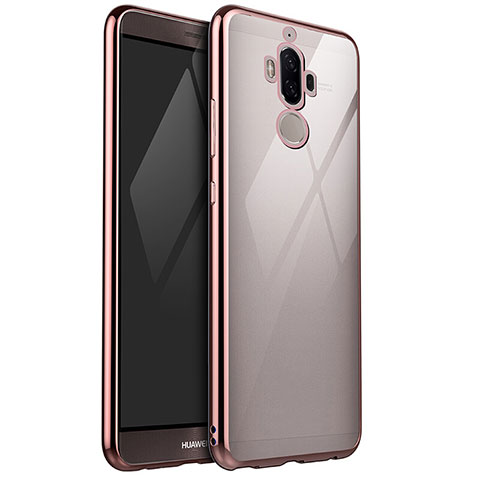 Custodia Silicone Trasparente Ultra Sottile Cover Morbida H04 per Huawei Mate 9 Oro Rosa