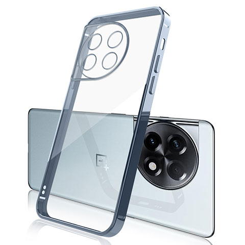 Custodia Silicone Trasparente Ultra Sottile Cover Morbida H04 per OnePlus 11 5G Blu