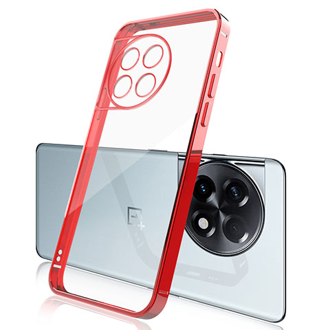 Custodia Silicone Trasparente Ultra Sottile Cover Morbida H04 per OnePlus Ace 2 5G Rosso
