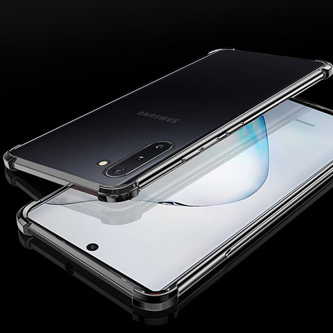 Custodia Silicone Trasparente Ultra Sottile Cover Morbida H04 per Samsung Galaxy Note 10 Plus 5G Nero