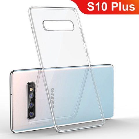 Custodia Silicone Trasparente Ultra Sottile Cover Morbida H04 per Samsung Galaxy S10 Plus Chiaro