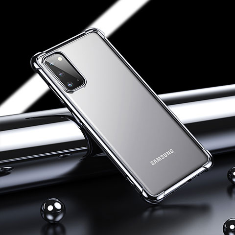 Custodia Silicone Trasparente Ultra Sottile Cover Morbida H04 per Samsung Galaxy S20 5G Nero
