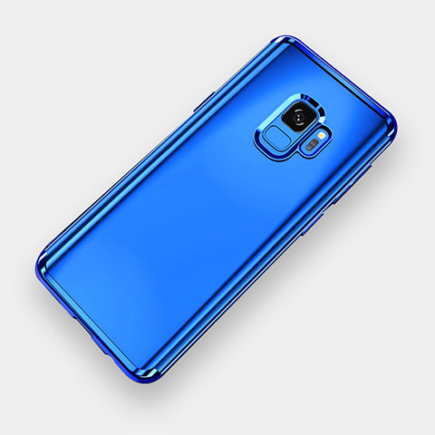 Custodia Silicone Trasparente Ultra Sottile Cover Morbida H04 per Samsung Galaxy S9 Blu
